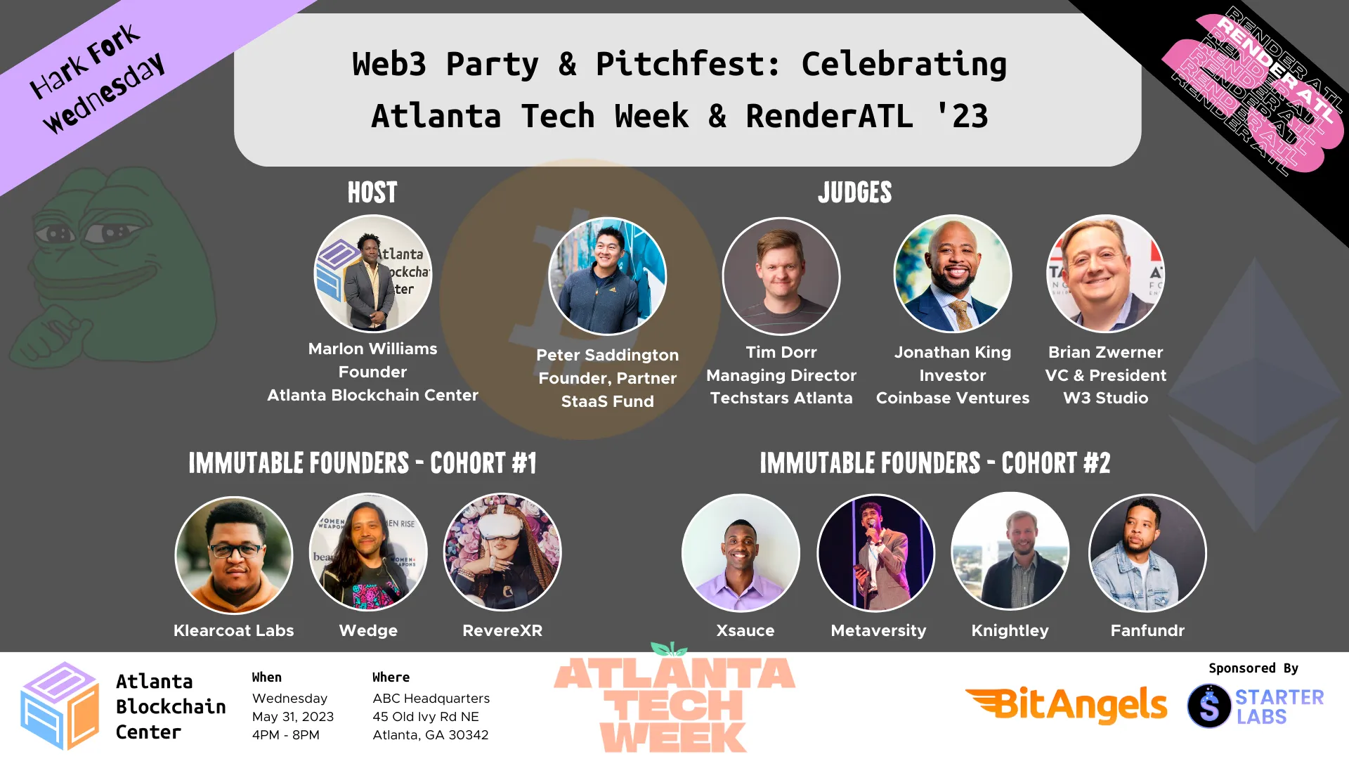 Web3 Party & Pitchfest: Celebrating Atlanta Tech Week & RenderATL ’23