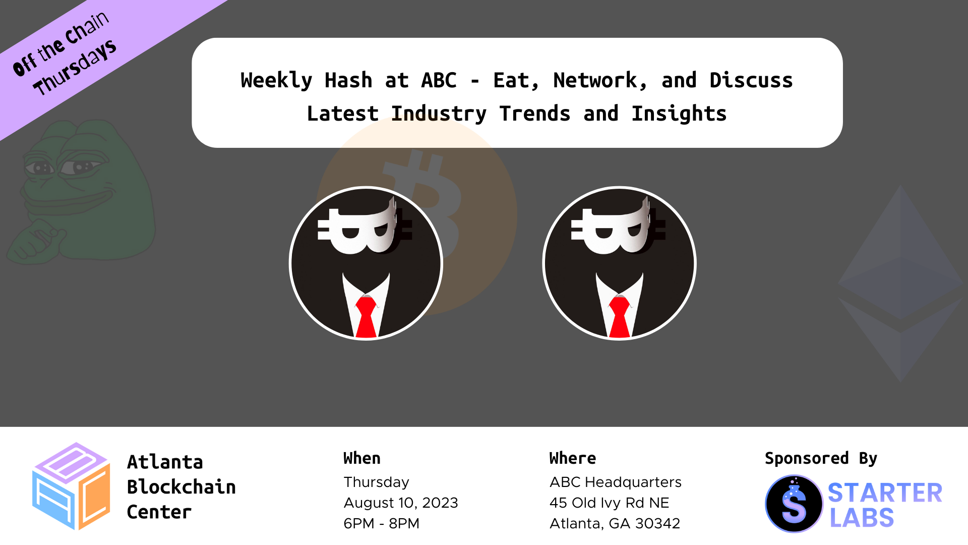 Weekly Hash at ABC – Eat, Network, and Discuss Latest Trends and Insights