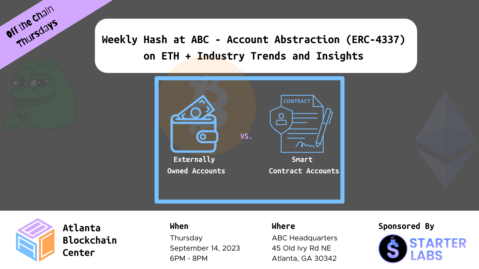 Weekly Hash at ABC – ETH Account Abstraction (ERC-4337) + Industry Trends