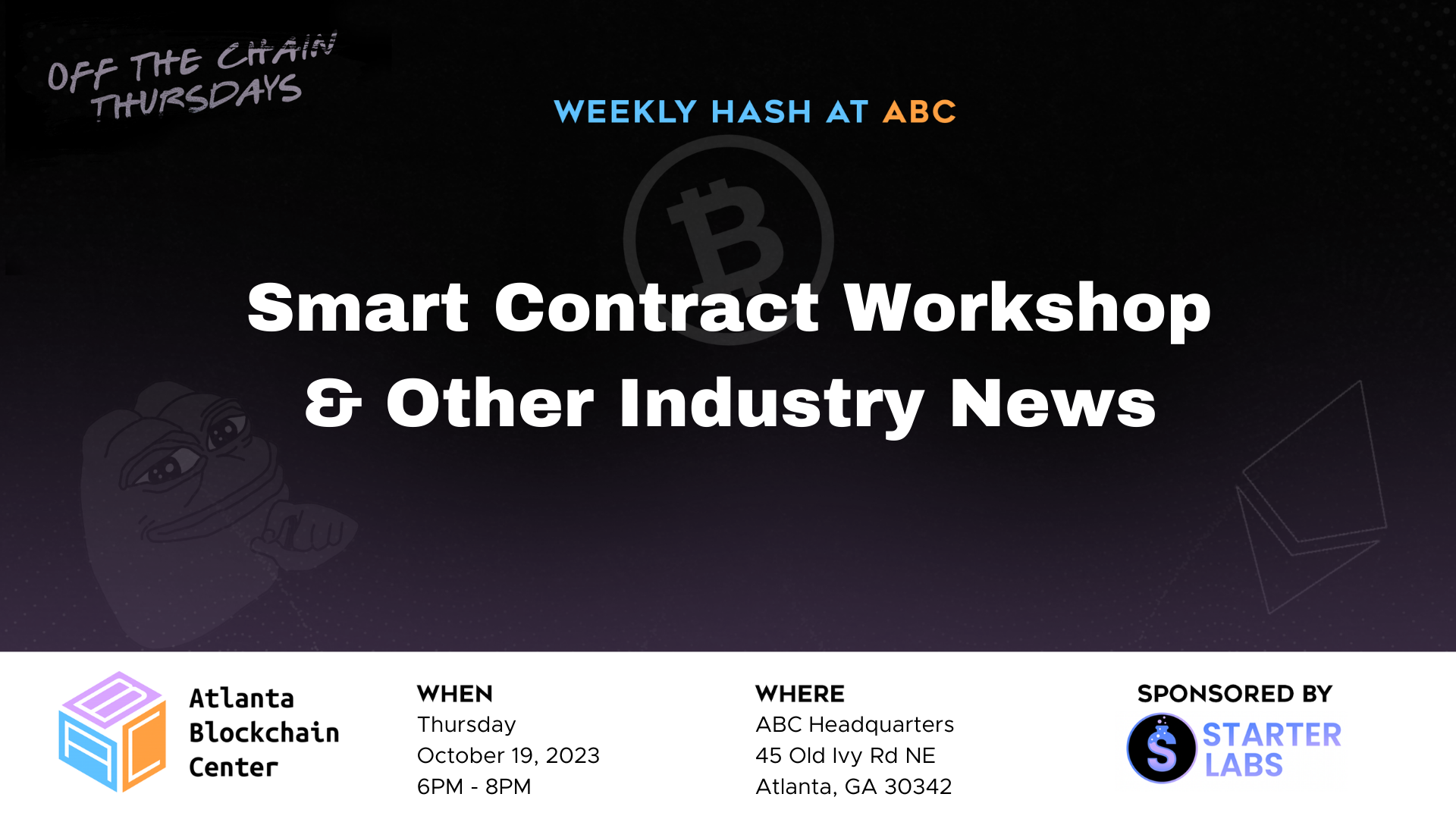 Weekly Hash at ABC – Smart Contract Workshop & Other Recent Industry News